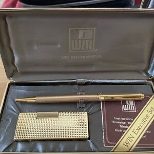 WIN Executive Pen and Card Holder Set in Gold